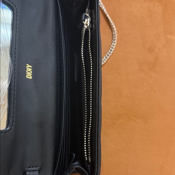 DKNY Black Chevron Quilted Wristlet - Picture 5 of 10